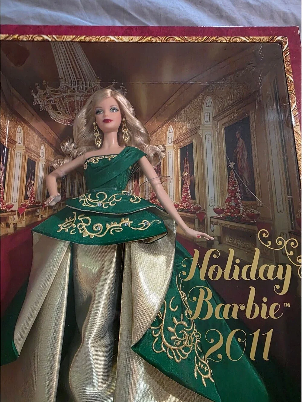 Holiday Barbie 2011 Collector Doll in Green and Gold Gown